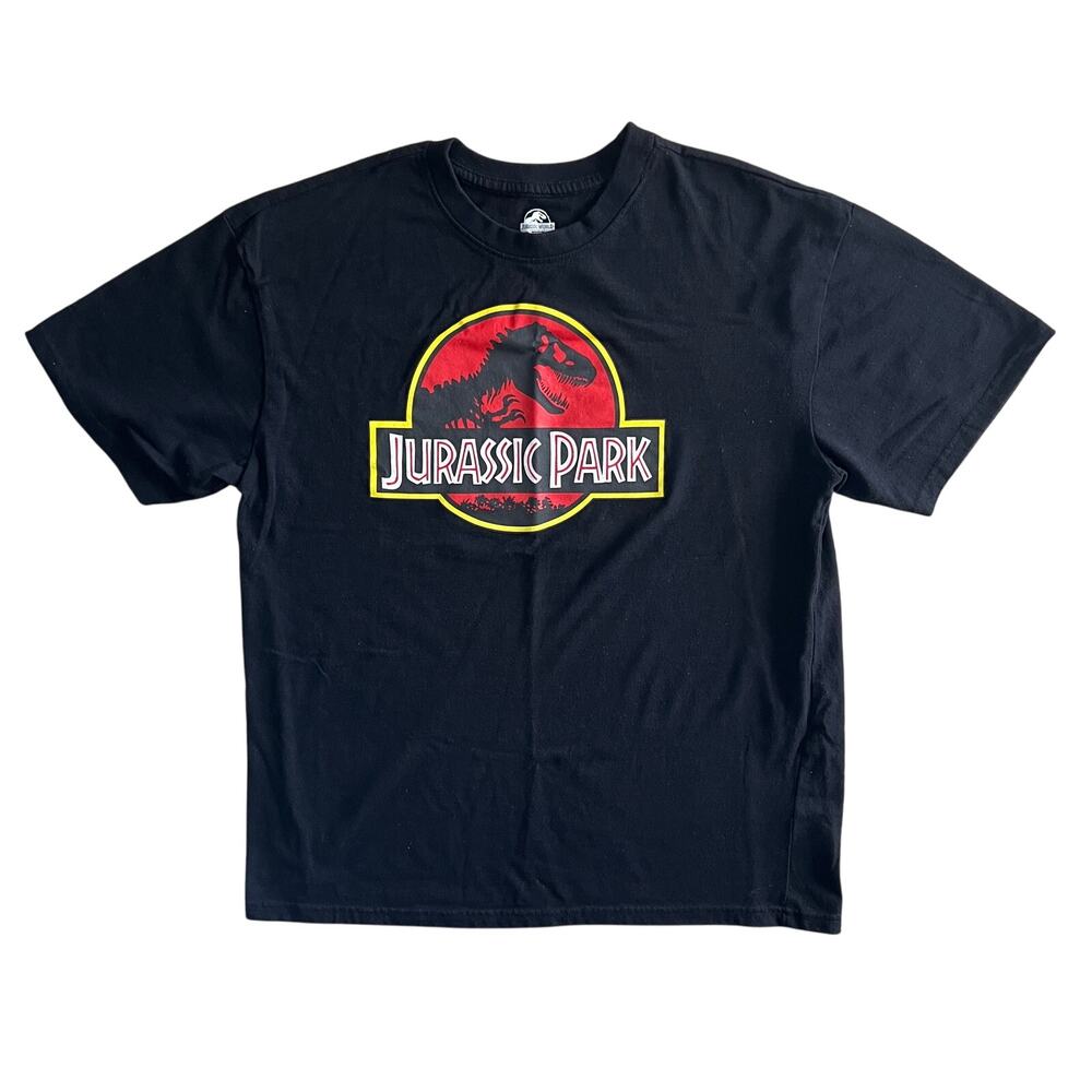 Jurassic Park Graphic T-Shirt Black XL Jurassic World Dominion Logo Tee
